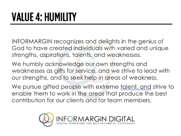 Informargin Value # 4 Humility